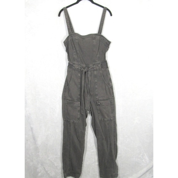 Free People Pants - Free People Go West Utility Jumpsuit Washed Black Grey Size S Cutout Back Tie